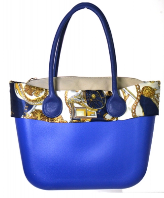 Faux Leather Shoulde Tote Handbag LF16820 39823 Blue
